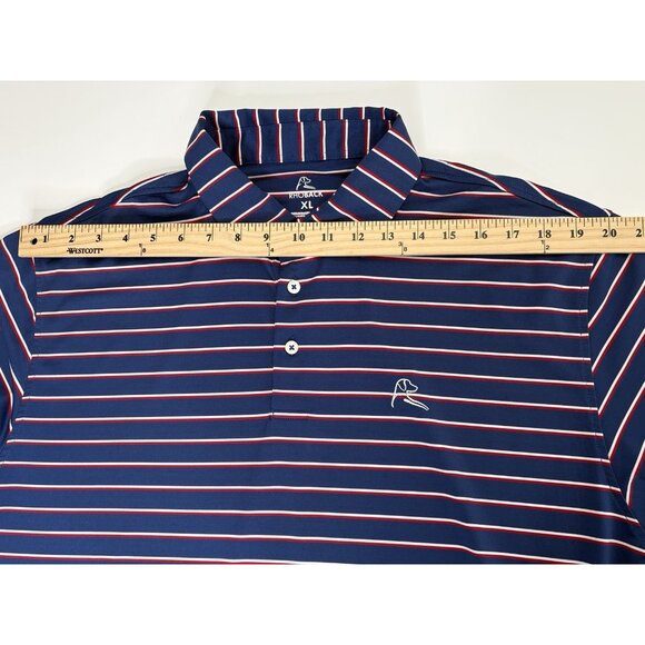 Rhoback Golf Polo Men’s XL Red White Blue US Flag 3 Button Stretch SS - Picture 12 of 13